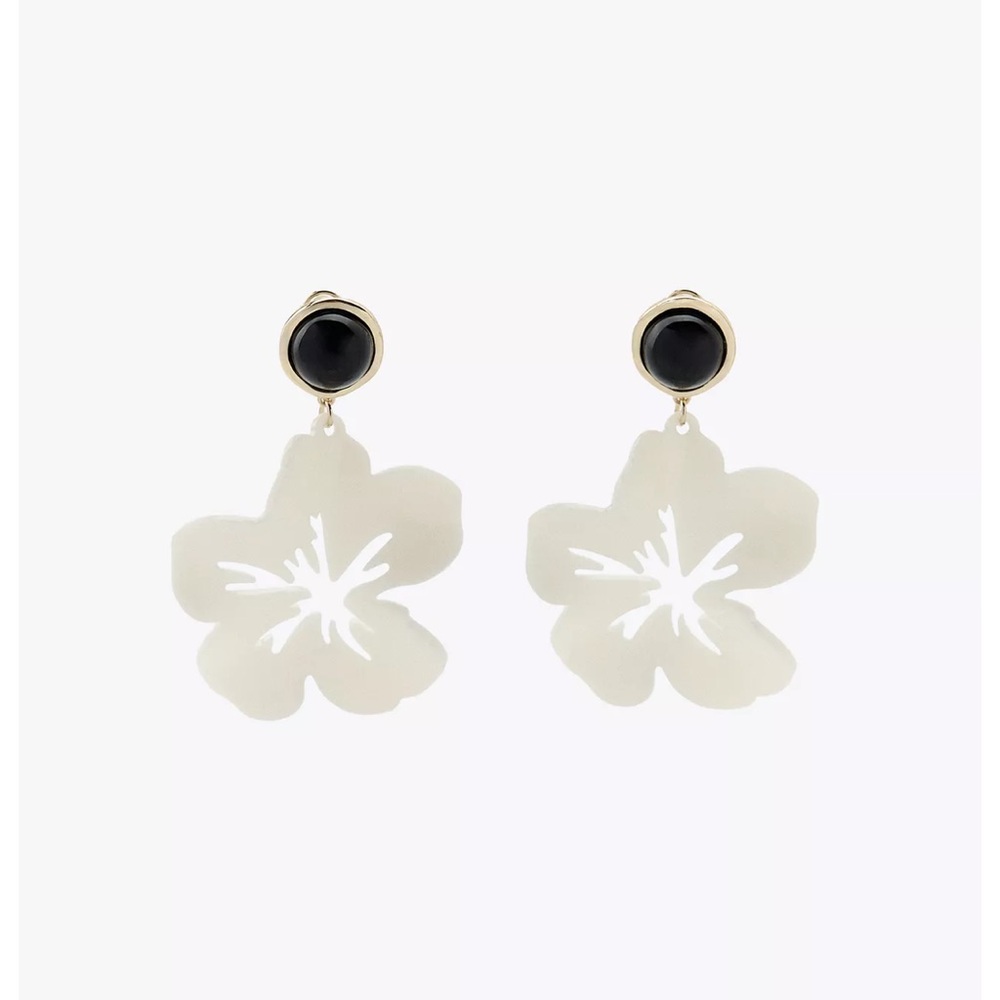 ZARA FLOWER BUTTON EARRINGS